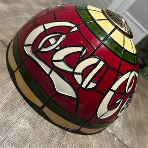 1960's Vintage Coca-Cola Tiffany Style Plastic Stained Glass Lamp Shade
